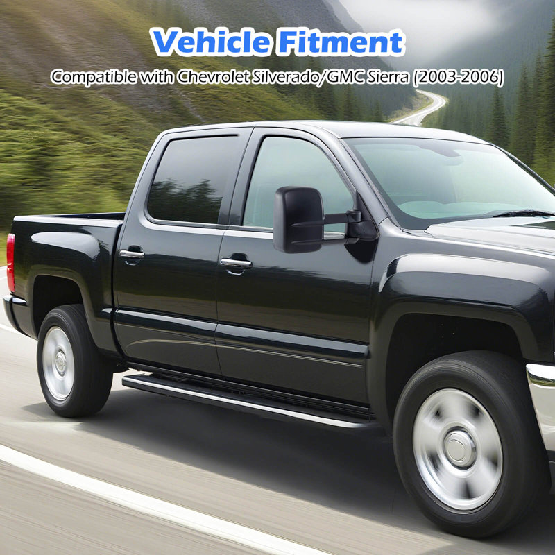 Paire de miroirs de remorquage, miroirs latéraux télescopiques chauffants avec double vitrage