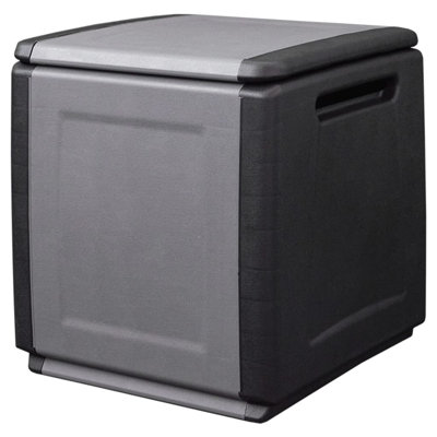 87.2 Gallons Water Resistant Polypropylene Deck Box in Dark Gray/Black by VidaXL
