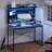 39'' Computer Desk With Hutch and Pegboard, Home office Desks with Power Outlet, Gaming Desks with LED Light and Hooks-898350343