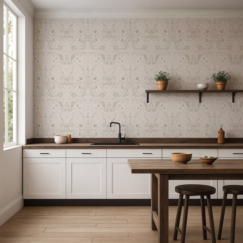 Papier peint Parlor - Pale Blush, Toile de ramie synthétique