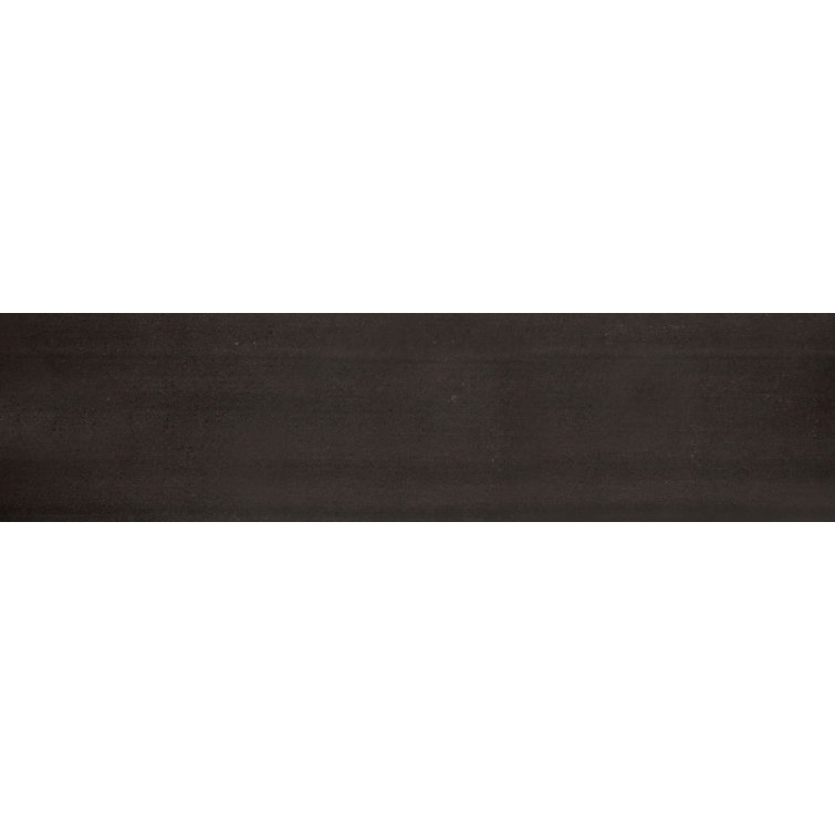 Perspective 12" x 3" Porcelain Bullnose Tile Trim in Black