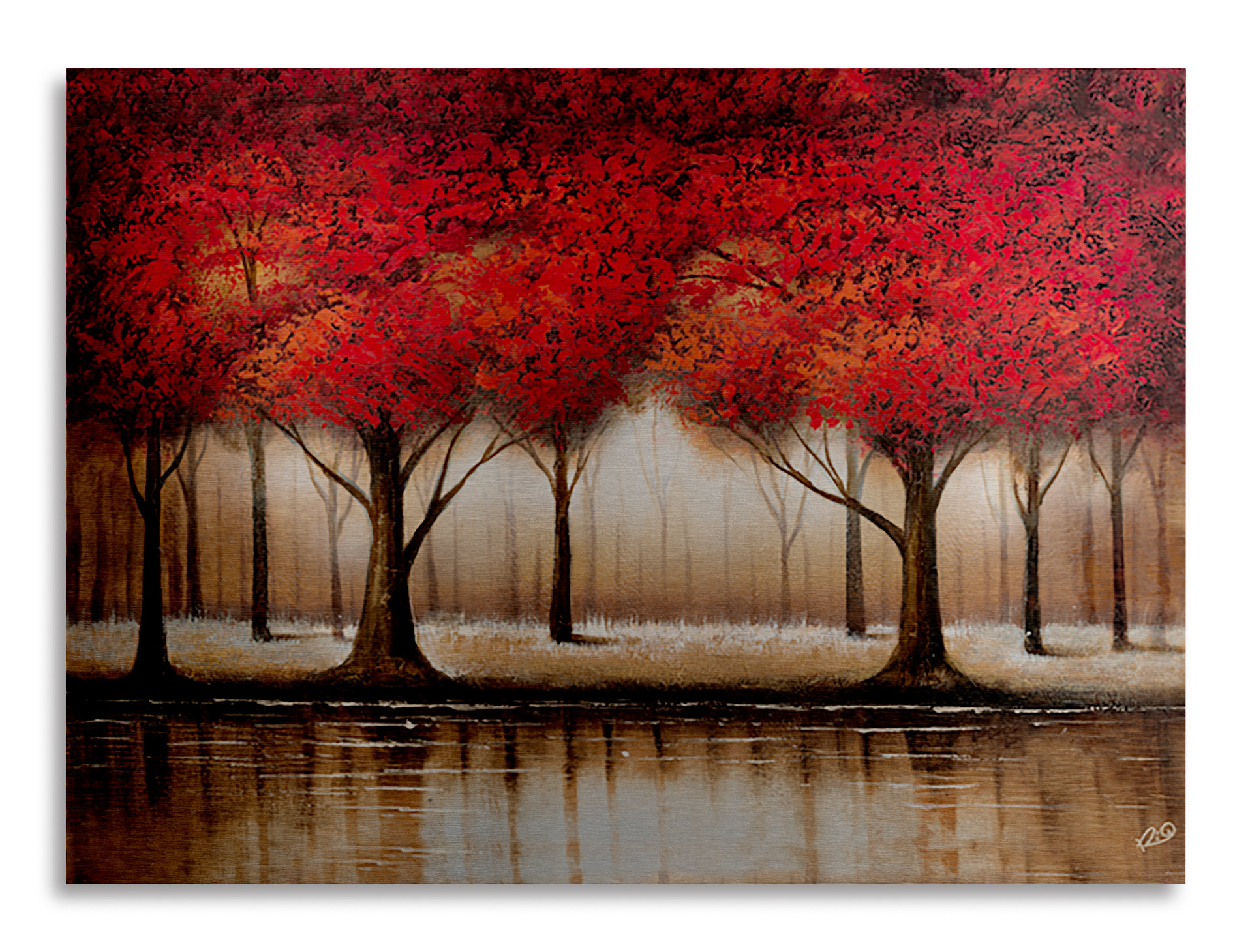 Trademark Fine Art "Parade of Red Trees" by Rio Painting Print in ...