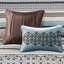 Courtepointe très grand / très grand bleu, lavable à la machine et froissable - avec coussins pour très grand lit, style géométrique-119105164-119105166