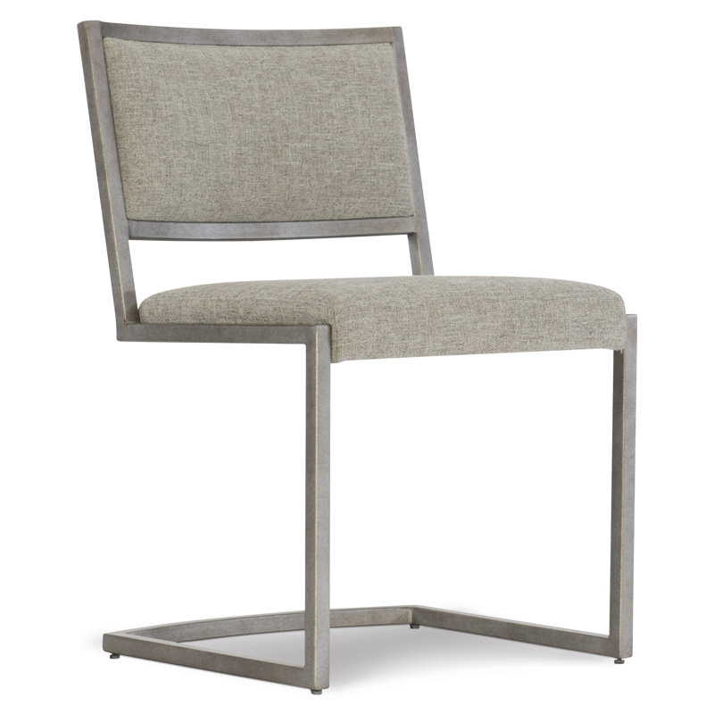Ames Upholstered Side Chair in Glazed Silver