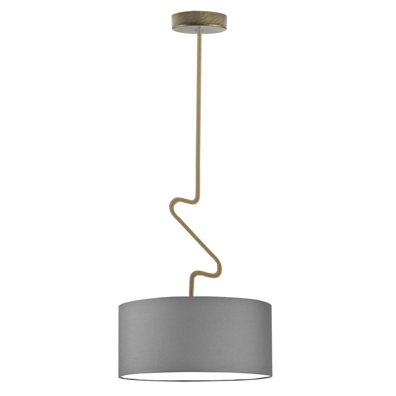Candless 1 - Light Drum Pendant, Steel Grey, Antique Bronze
