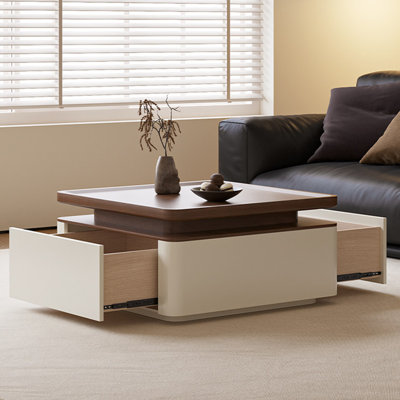 Medieval-style square storage coffee table