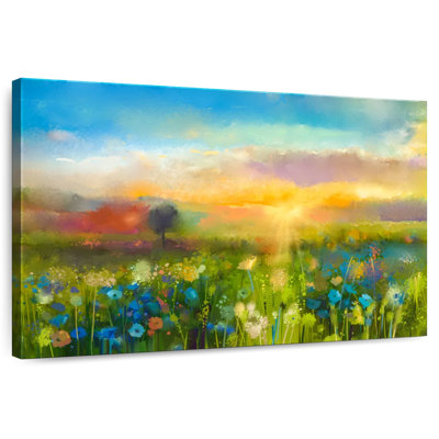 Alvord, fleurs sauvages, pré, coucher de soleil