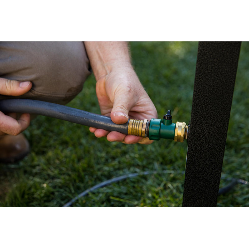 Yard Butler Free Standing Steel Swivel Hose Reel with Patio Base