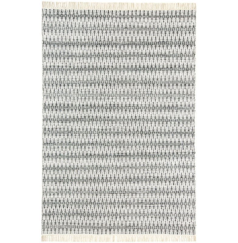 Métier tissé à la main Cuezze Southwestern Tapis gris, Rectangle 4 pi x 6 pi