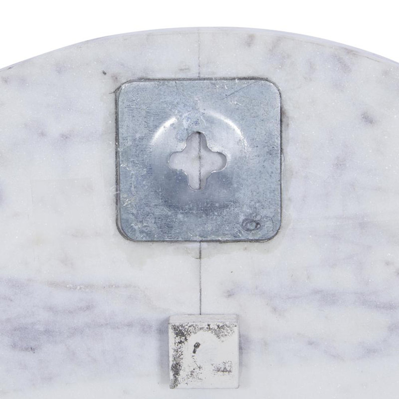 Marble Decorative Wall Clock with Gold Metal Accents