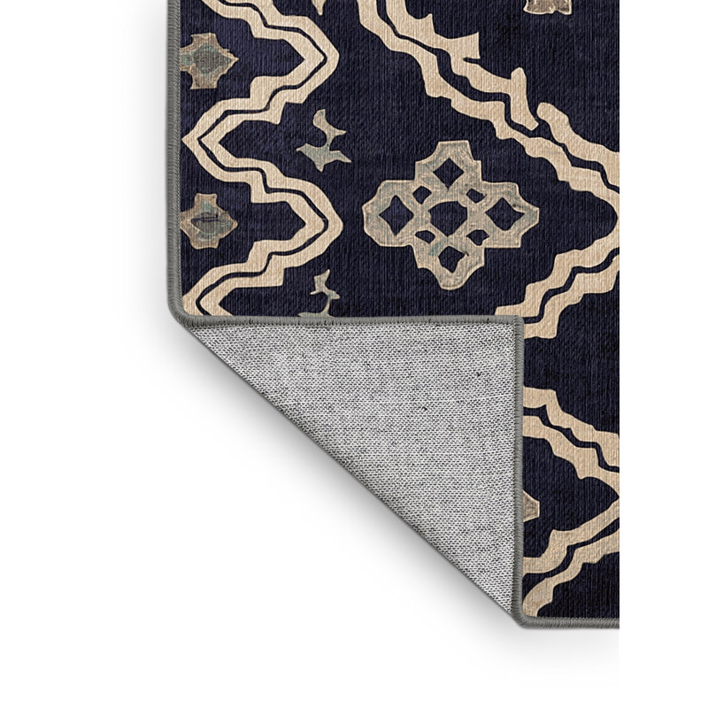 Machine Washable Purple Area Rug, Square 4'