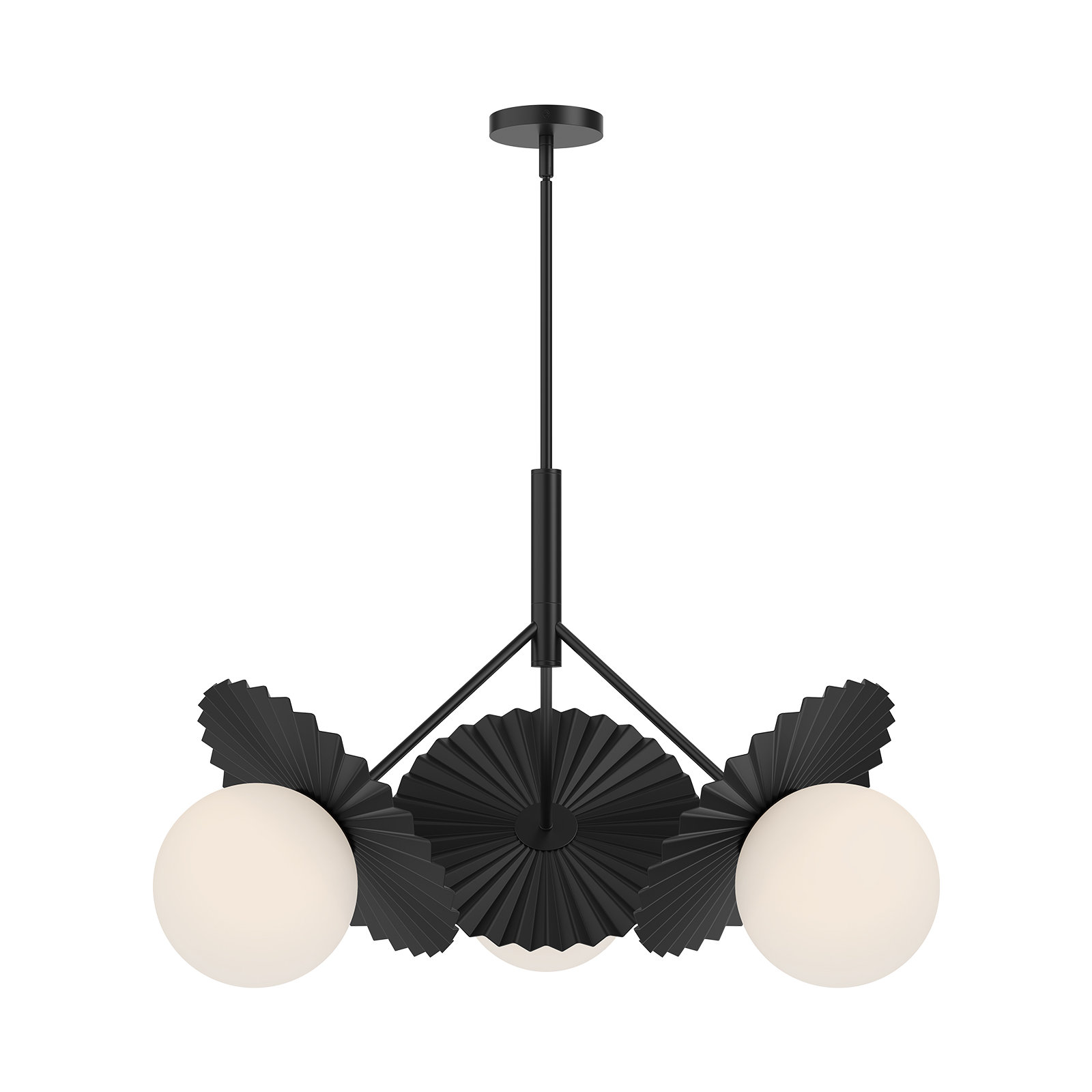 Laki 3 - Light Metal Chandelier, Matte Black, 20.88" H x 33.63" W x 33.63" D