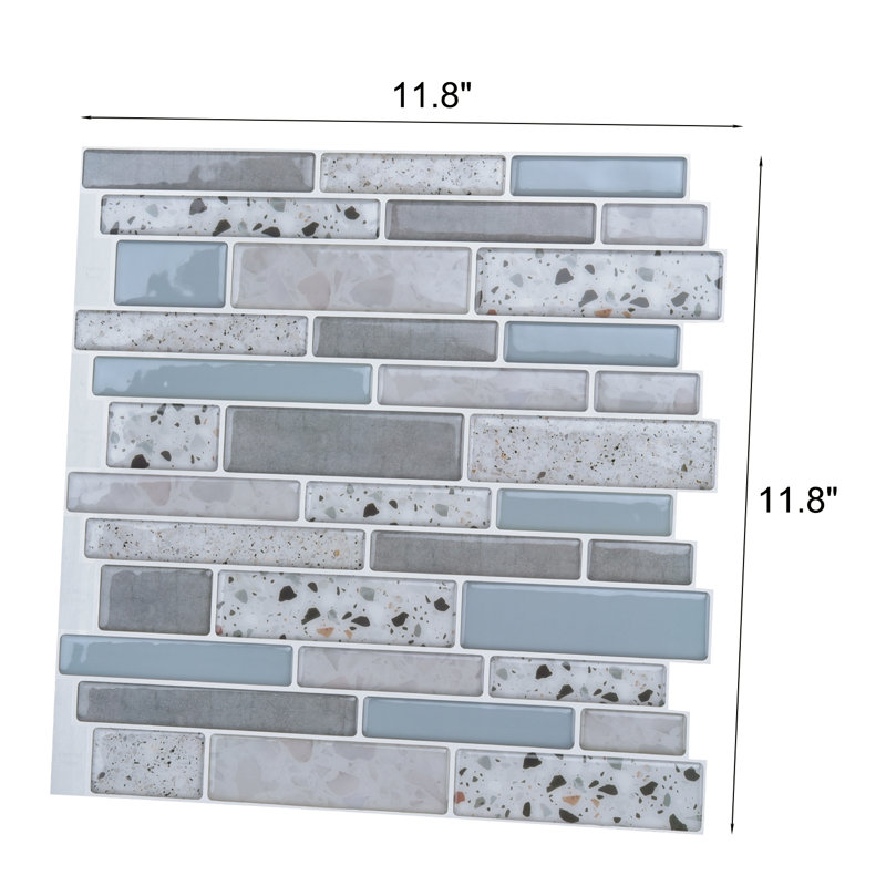 11.8'' W x 11.8'' L Vinyl Peel and Stick Subway Tile
