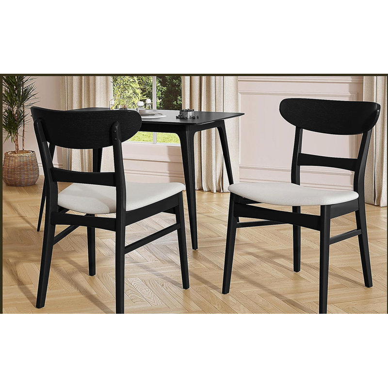 Chaise de salle à manger moderne, ensemble de 2, pour salle à manger, Beige clair
