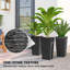 Ensemble de 22 pots à fleurs 22,8 pouces avec finition pierre et roues, pots à fleurs empilables avec trou de drainage, noir-999497561