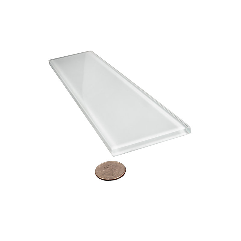 3'' x 12'' Glass Subway Wall Tile, White