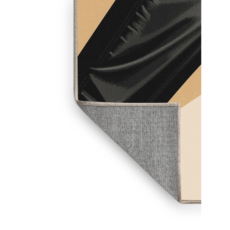 Tapis gris élégant et lavable à la machine Luray, 2x3