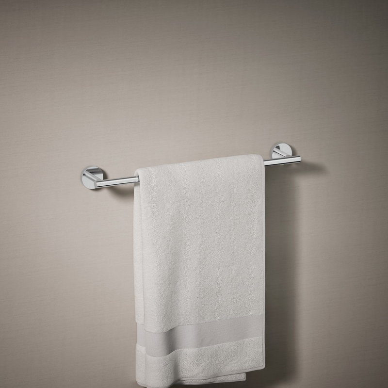 Porte-serviettes mural, Chrome poli, H 2 po x l 18 po x P 2,75 po