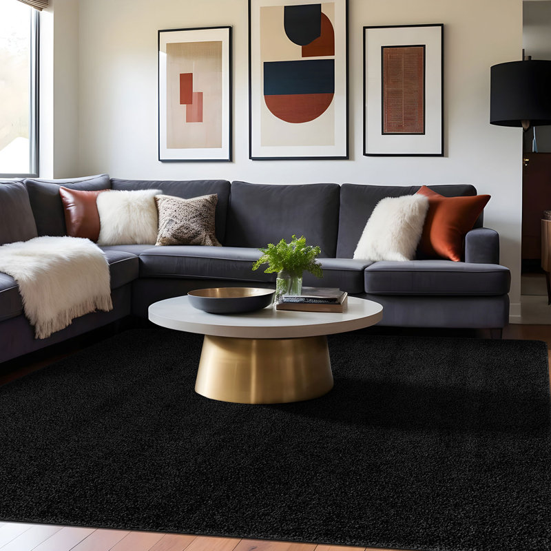 Tapis d'intérieur lavable, Black, Rectangulaire 8 pi x 10 pi