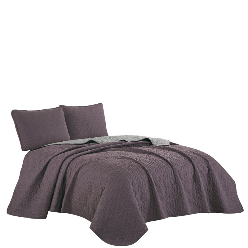 Ensemble de couvre-lit 3 pièces Zhanee Brown, Housse de couette pour très grand lit et 2 très