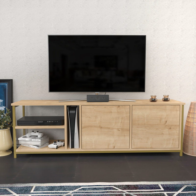 Meuble télé, Beige/or