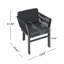 Ensemble de 2 chaises de salle à manger d'extérieur, structure en aluminium avec coussin gris, capacité de 300 lb, sièges de patio toutes saisons pour la cour, la terrasse et le jardin