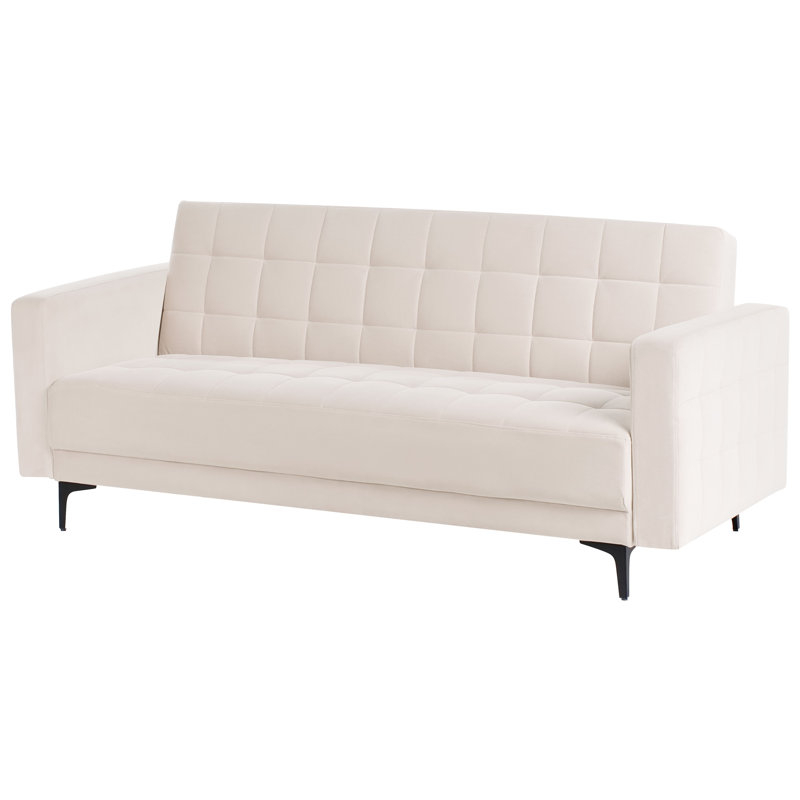 Chmura 3 Seater Velvet Sofa Bed, Beige