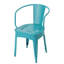 Ensemble de jardin 3 pièces en métal thermolaqué turquoise - Table et chaises en fer thermolaqué pour vos loisirs à l'extérieur dans votre jardin
