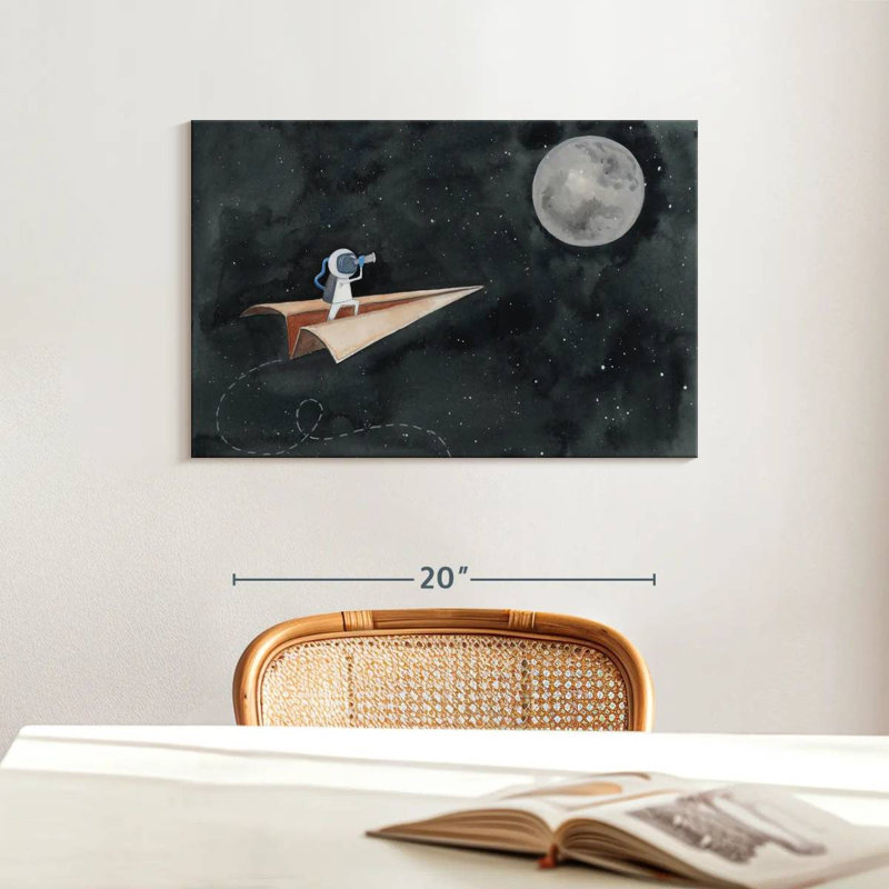 Avion en papier jusqu'à la lune, H 16 po x l 24 po