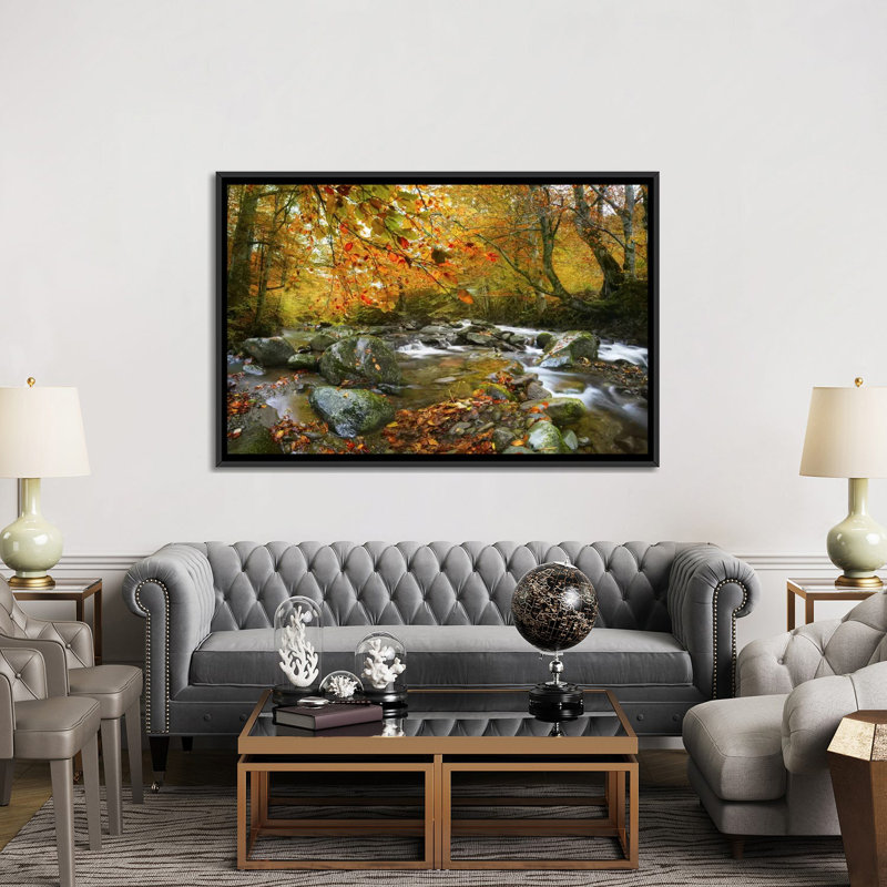 «The Rusty River», reproduction de photo sur toile, Toile encadrée noire, H 32 po x l 48 po x P 1,5 po