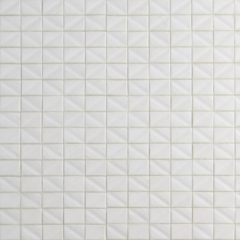 Carreau de mosaïque en verre 11,5 po x 11,5 po Argent, Satin