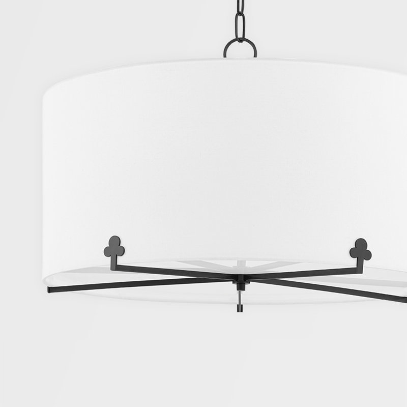 Lustre tambour 5 lumières Darlene, Bronze vieilli