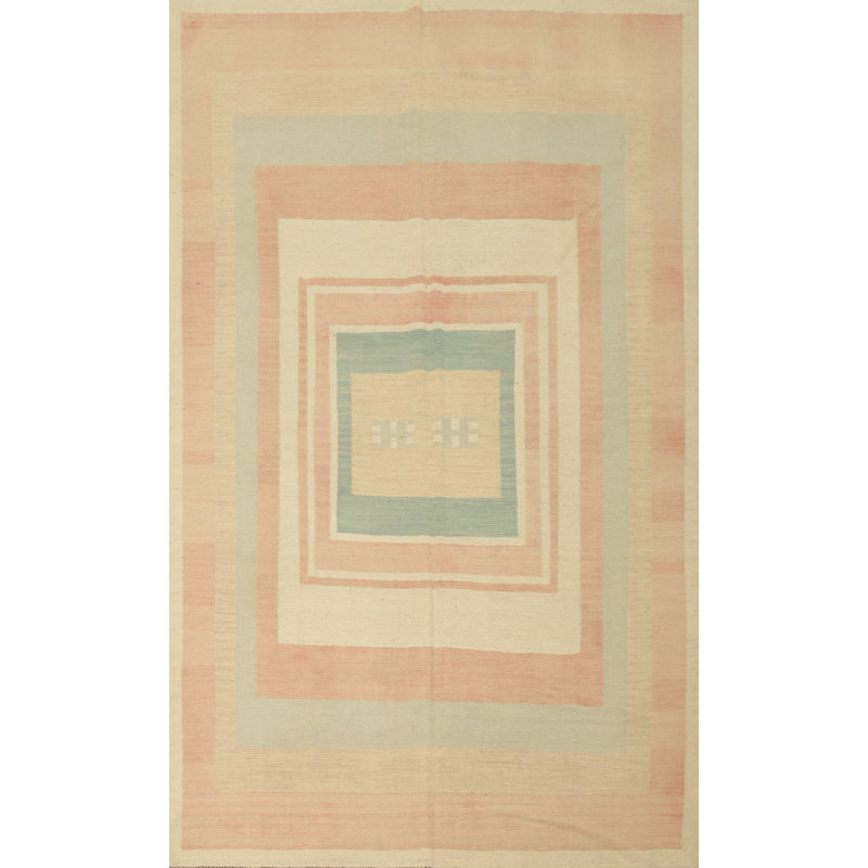 Élégant tapis kilim en laine pastel 6 x 9 tons doux pour les maisons modernes