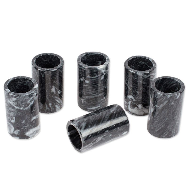Ensemble de 6 verres à teinture onyx Novica fabriqués à la main