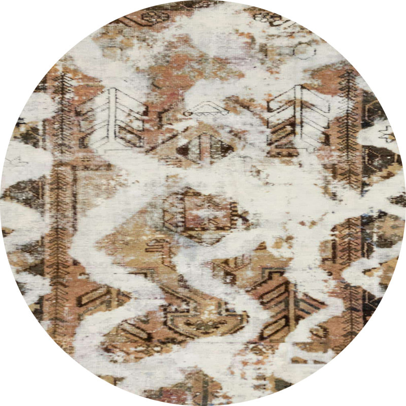 Abstract Indoor Rug, Round 5'
