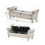 Banc de rangement 62,2 pouces en velours doux avec boutons en cristal et 1 coussin-131094519