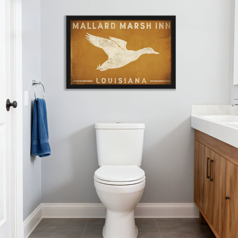 Animaux, canard colvert, signe de la Louisiane, H 20 po x l 30 po, Toile tendue, Ne s’applique pas