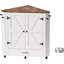 Dog Food Storage Corner Cabinet With 2 Hidden Dog Bowls