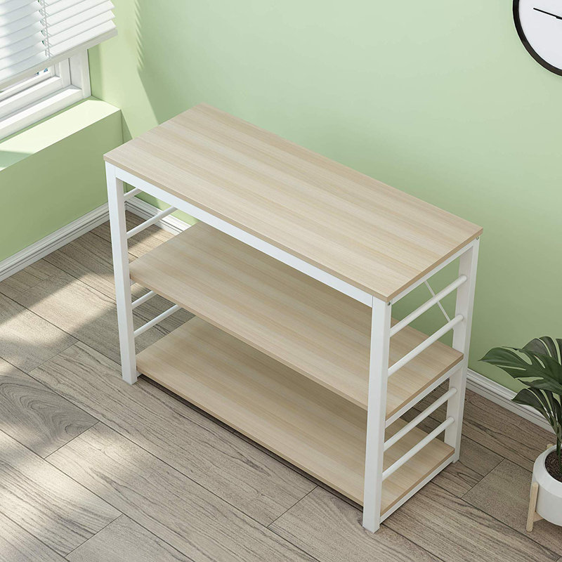 Kearse Kitchen Island, White, Oak Finish