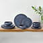 Mikasa Rylan Blue 12-Piece Stoneware Dinnerware Set