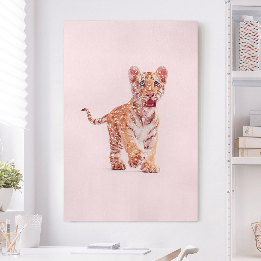 Leinwandbild - Jonas Loose - Tiger Mit Glitzer