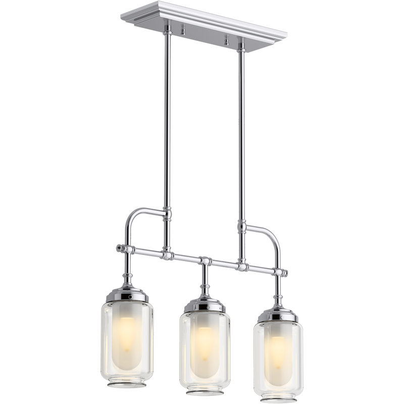 Artifacts 3 - Light Unique Square/Rectangle Chandelier, Polished Chrome