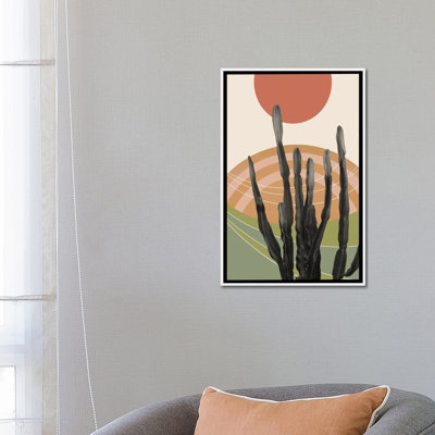Cactus dans le désert III - reproduction d'art murale - toile encadrée