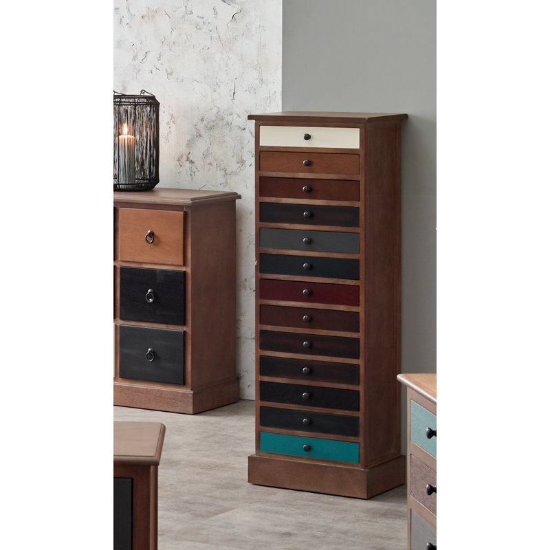 Cecelia 96.52 cm W Chest of 13 Drawers, Natural