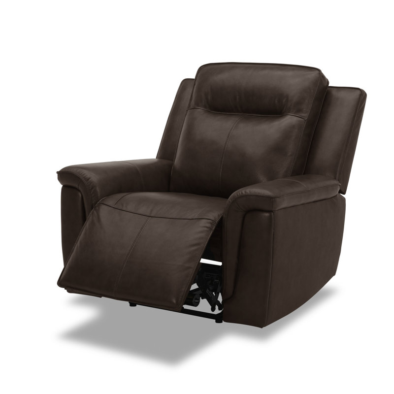 Fauteuil inclinable électrique pivotant Murraylee avec ports de charge USB - Cuir cognac
