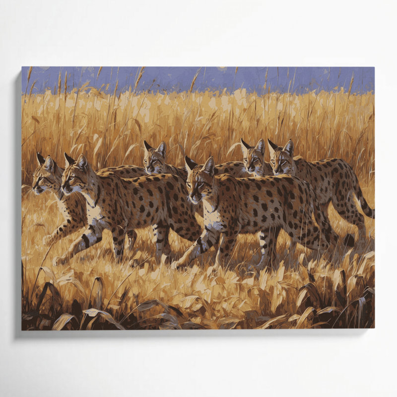 «Big Cats Serval», art mural sur toile brune, H 12 po x l 18 po