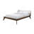1Pc Fabric Winged Edge Headboard Platform Bedframe Mattress Ready Mid-Century Modern Style