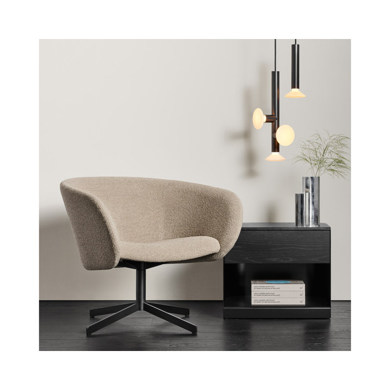 Close Encounter Swivel Barrel Chair, Elora Navy Viscose 