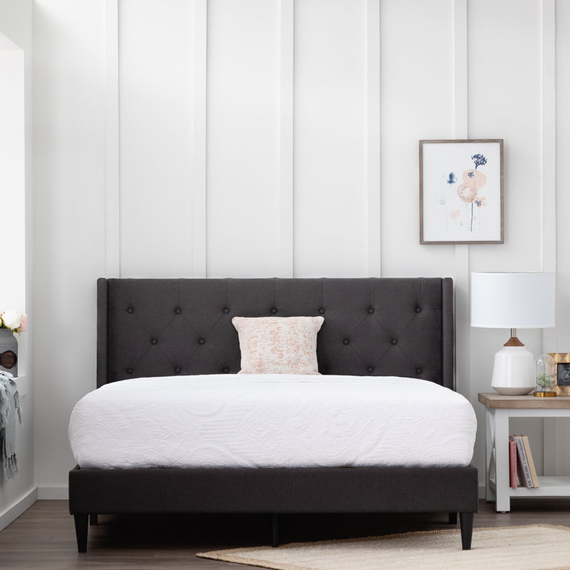 Upholstered Bed, Kingsize (5'), Charcoal