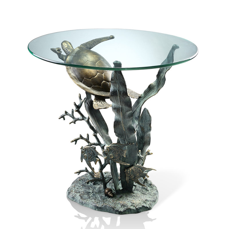 Turtle Glass End Table